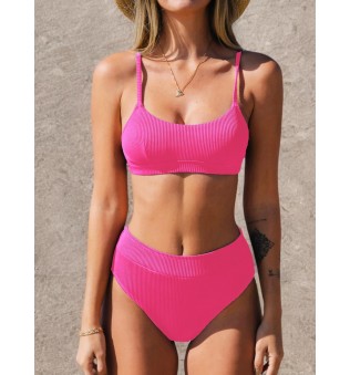 Women's High Waist Round Neck Bikini Set