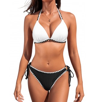 Women's low-cut backless bikini set
