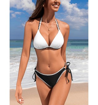 Women's low-cut backless bikini set