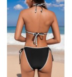 Women's low-cut backless bikini set